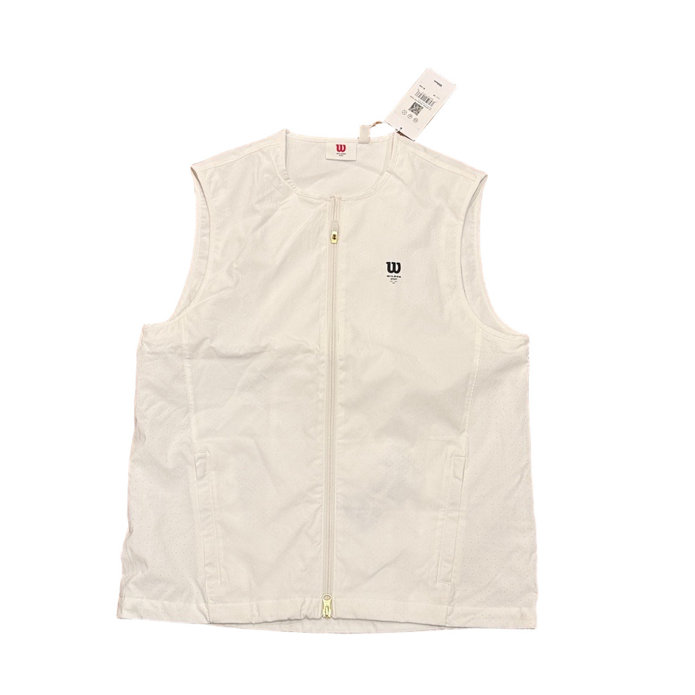 Wilson White Aston Warm-Up Full Zip Tennis Golf Vest | Size Medium - Picture 4 of 6
